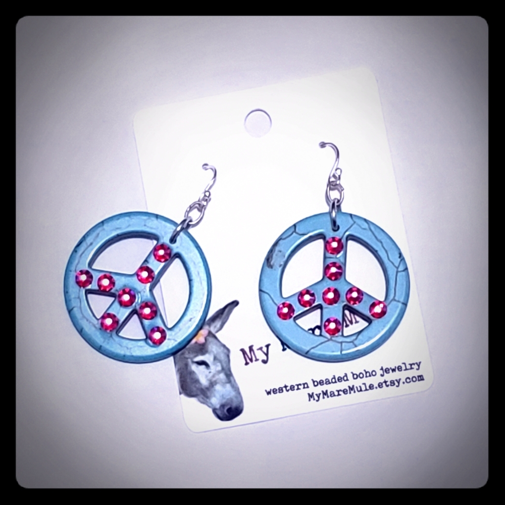 Peace sign earrings